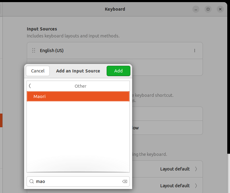 Add Maori. Screenshot: Add Maori.